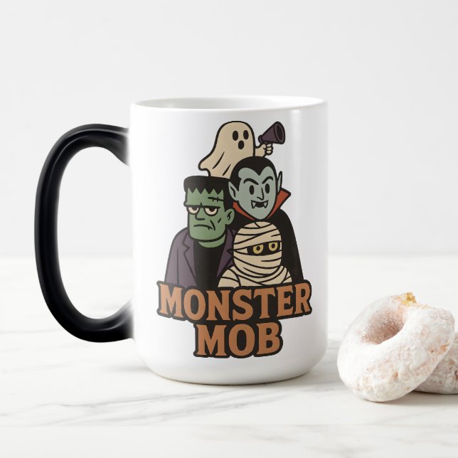 Monster Mob Frankenstein Vampire Mummy Ghost Grupp Magisk Mugg (Med munk)