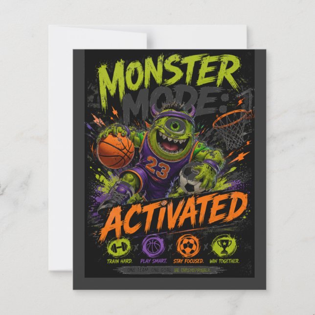 Monster Mode Aktiverat – Sportmonster Basket (Framsida)
