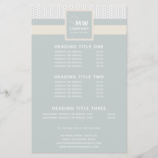 Mönster Modern Professionell Hand Made Flygblad (Framsidan)