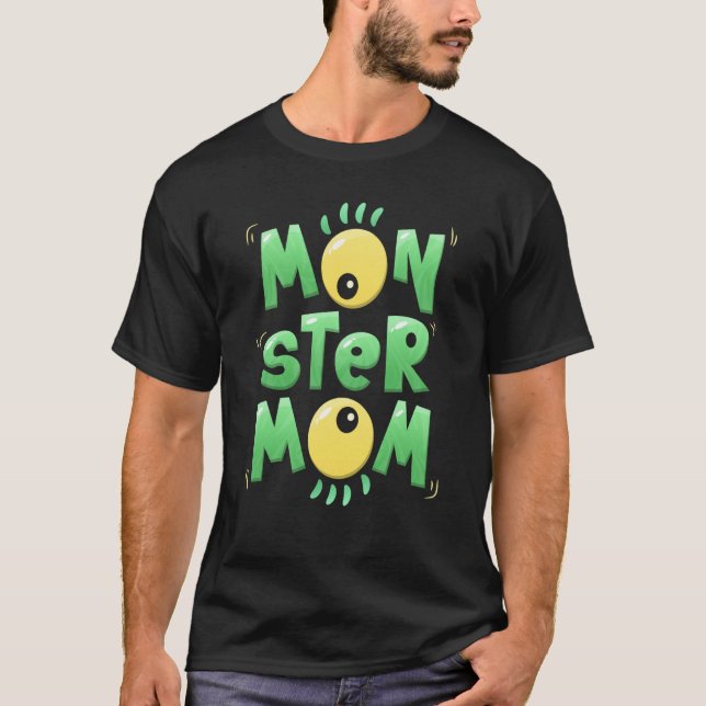 Monster Mom Halloween Mommy Scary Monster Eyes T Shirt (Framsida)