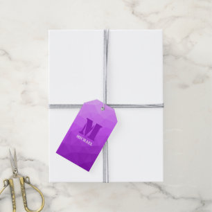 mönster Monogram för lila, kombinerat geometriskt Presentetikett