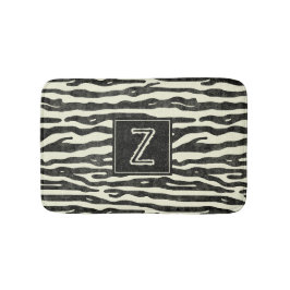Mönster monogrammed Zebra Stripe Animal Print Badrumsmatta