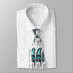Monster Mor Original Konst Ritning Necktie Slips