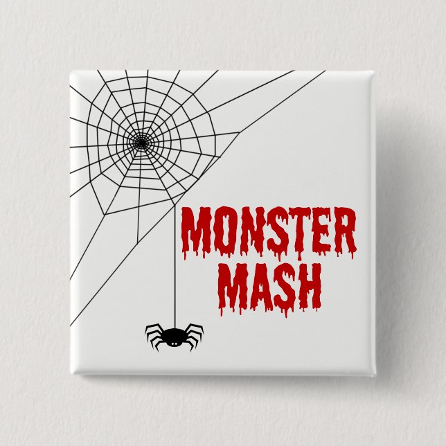 Monster mosar den Halloween spindelnätet Knapp (Framsida)