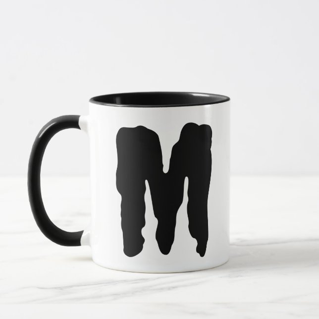 Monster Muggar För Honom Initialer Monogram Boksta (Vänster)