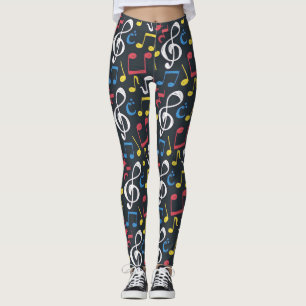 Mönster musiker med färgton leggings