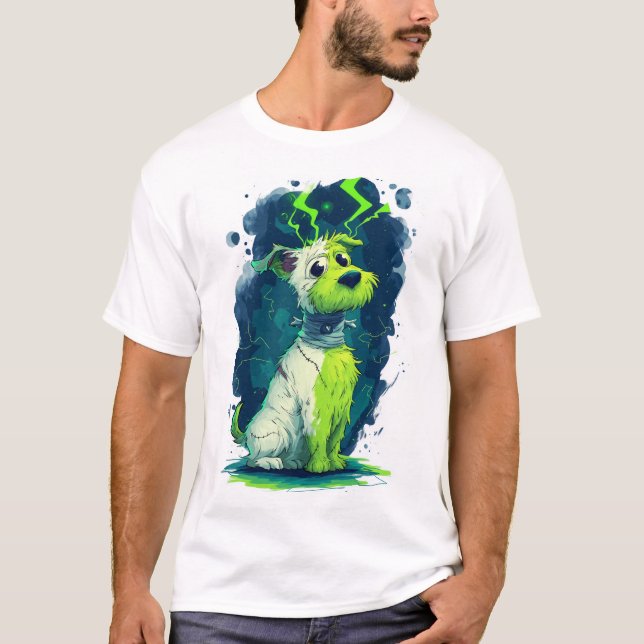 Monster Mutt � Söt Halloween Hund T Shirt (Framsida)