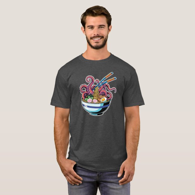 Monster Noodles - Tentacle Ramen Nightmare T Shirt (Hel framsida)