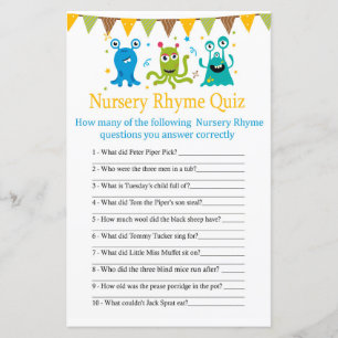 Monster Nursery Rhyme Quiz babyspelet