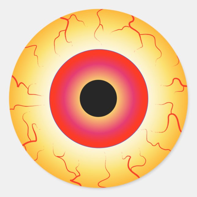 Monster Öga Sticker Runt Klistermärke (Framsida)