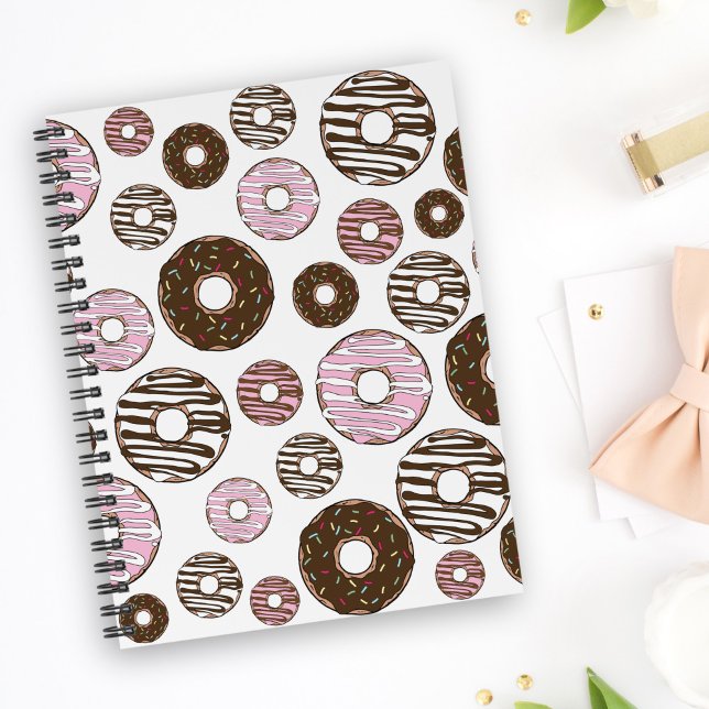 Mönster om Donuts, Rosa Donuts, brun Donuts Anteckningsbok (Skapare uppladdad)