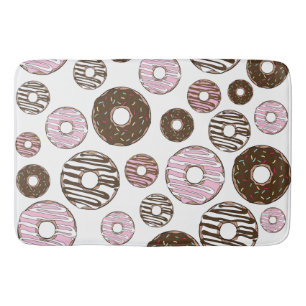 Mönster om Donuts, Rosa Donuts, brun Donuts Badrumsmatta