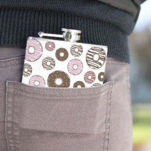 Mönster om Donuts, Rosa Donuts, brun Donuts Fickplunta