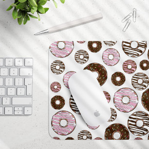 Mönster om Donuts, Rosa Donuts, brun Donuts Musmatta