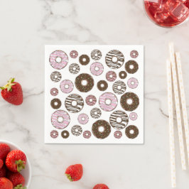 Mönster om Donuts, Rosa Donuts, brun Donuts Pappersservett