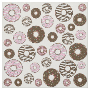 Mönster om Donuts, Rosa Donuts, brun Donuts Tyg