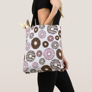Mönster om Donuts, Rosa Donuts, brun Donuts Tygkasse