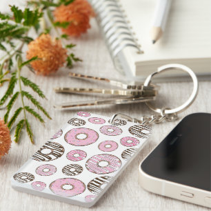 Mönster om Donuts, Rosa Donuts, vita Donuts