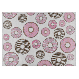 Mönster om Donuts, Rosa Donuts, vita Donuts