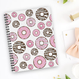 Mönster om Donuts, Rosa Donuts, vita Donuts Anteckningsbok