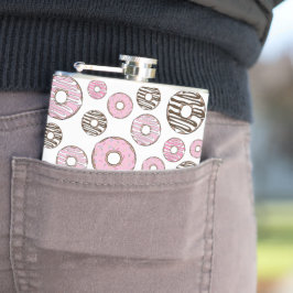 Mönster om Donuts, Rosa Donuts, vita Donuts Fickplunta