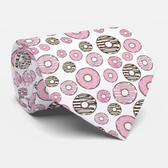 Mönster om Donuts, Rosa Donuts, vita Donuts Slips (Rullad)