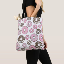Mönster om Donuts, Rosa Donuts, vita Donuts Tygkasse
