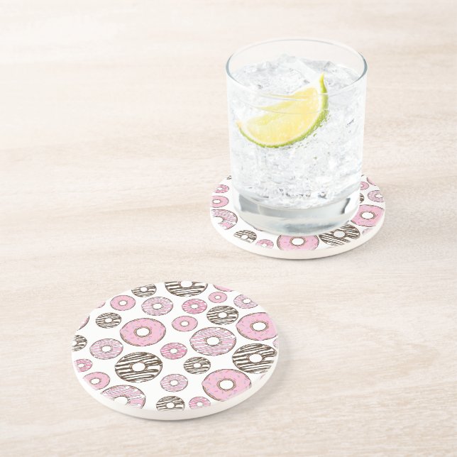 Mönster om Donuts, Rosa Donuts, vita Donuts Underlägg (Sidan)