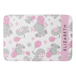 Mönster om elefanter, Cute Elephants, ditt namn Badrumsmatta