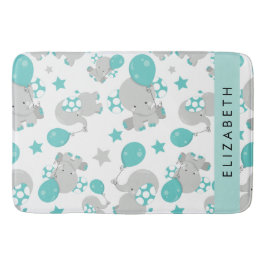 Mönster om elefanter, Cute Elephants, ditt namn Badrumsmatta