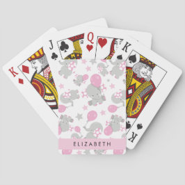 Mönster om elefanter, Cute Elephants, ditt namn Casinokort