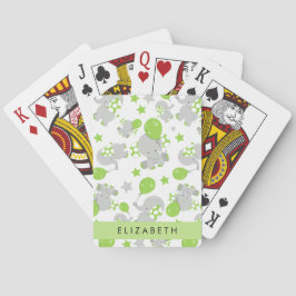Mönster om elefanter, Cute Elephants, ditt namn Casinokort