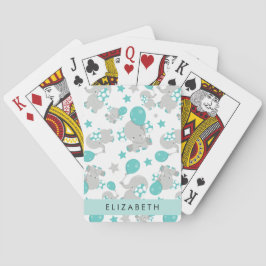 Mönster om elefanter, Cute Elephants, ditt namn Casinokort