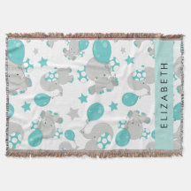 Mönster om elefanter, Cute Elephants, ditt namn