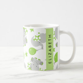 Mönster om elefanter, Cute Elephants, ditt namn Kaffemugg