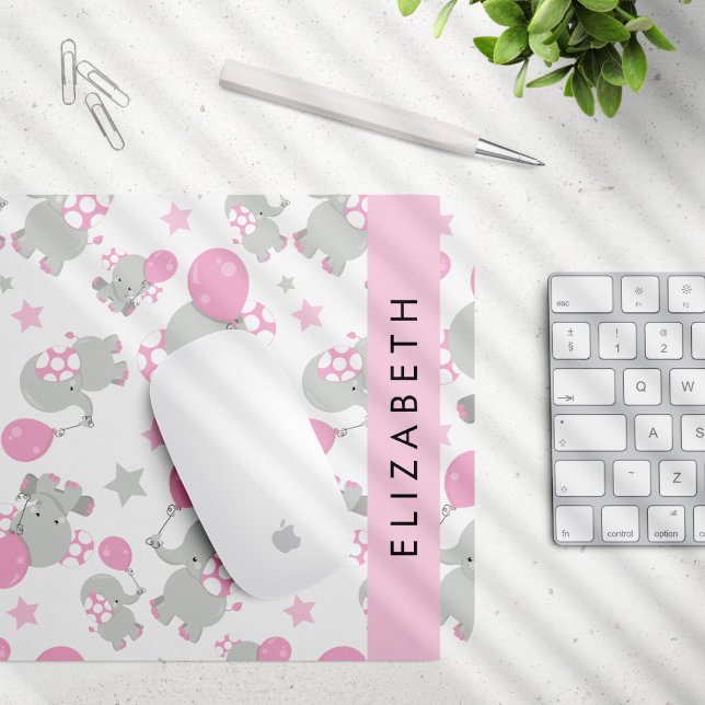 Mönster om elefanter, Cute Elephants, ditt namn Musmatta (Skapare uppladdad)