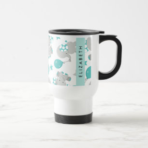 Mönster om elefanter, Cute Elephants, ditt namn Resemugg