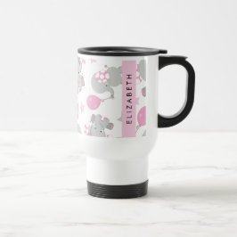 Mönster om elefanter, Cute Elephants, ditt namn Resemugg