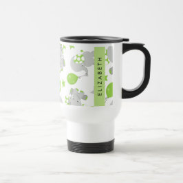 Mönster om elefanter, Cute Elephants, ditt namn Resemugg