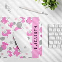 Mönster om Rosa elefanter, stjärnor, ditt namn