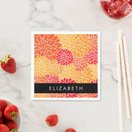 Mönster, Orange Dahlia, ditt namn Pappersservett