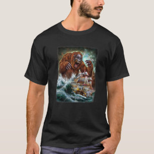 Monster Orangutan as Kraken attackerar en Krig-Fra T Shirt