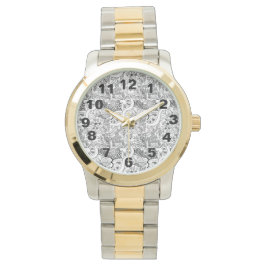 mönster Oversized Two-Tone Bracelet Watch Armbandsur