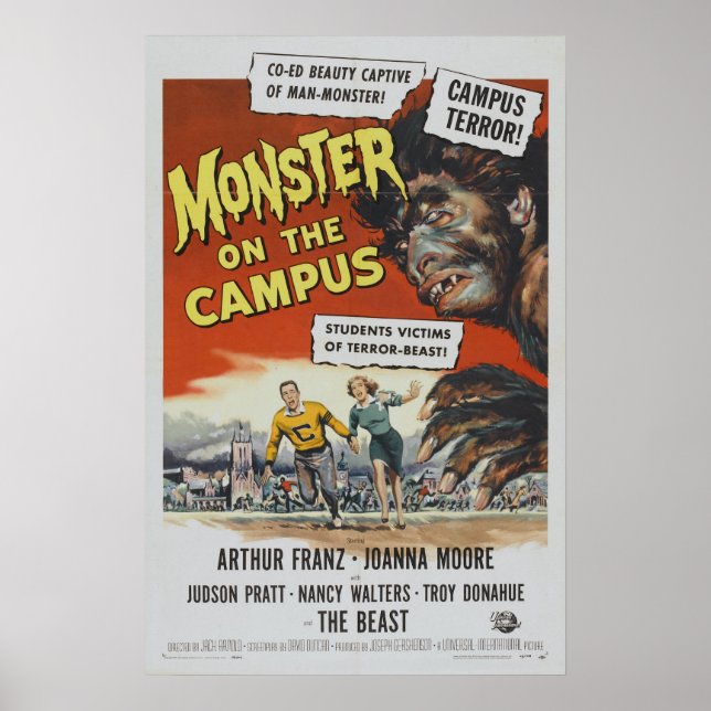 Monster på Campus Classic-skräckfilmen Poster (Framsidan)