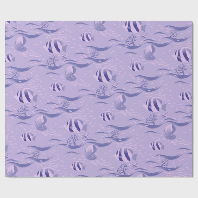 Mönster på Lila Wrapping Papper Presentpapper (Platt)
