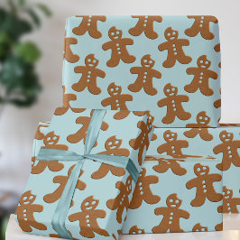 Mönster på pepparkaksgubbe julinpackningspapper presentpapper