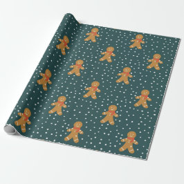 Mönster på pepparkaksgubbe julinpackningspapper presentpapper