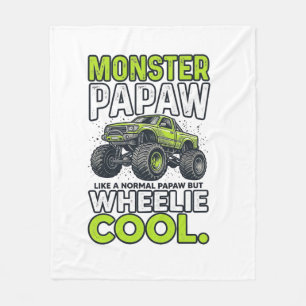 Monster Papaw Wheelie Cool Rolig Monster Truck Des Fleecefilt