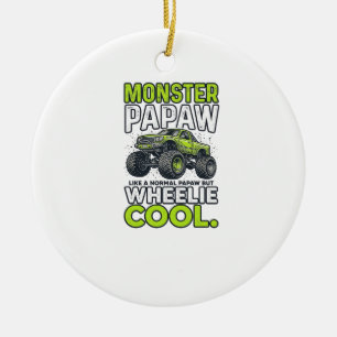 Monster Papaw Wheelie Cool Rolig Monster Truck Des Julgransprydnad Keramik
