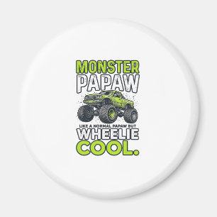 Monster Papaw Wheelie Cool Roligt Monster Truck De Magnet